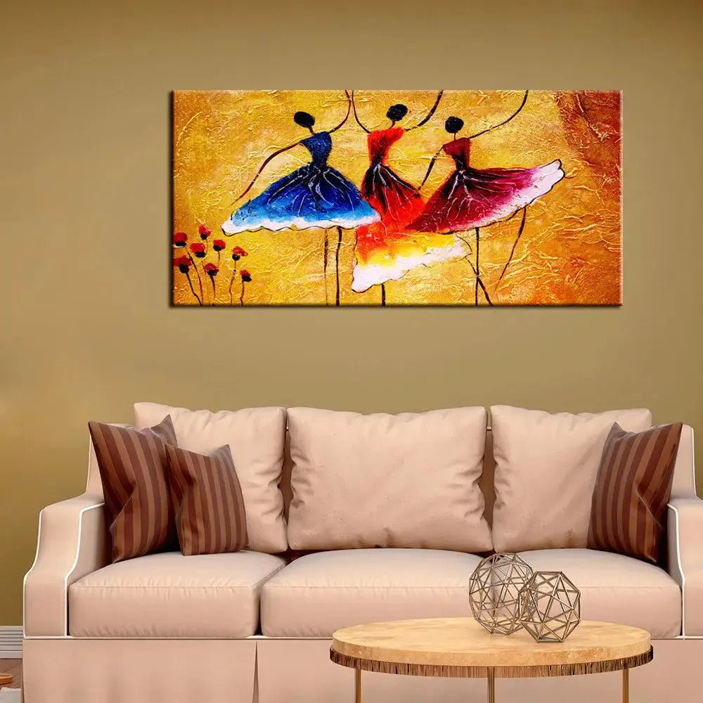 Ballerinas Dancing Wall Painting