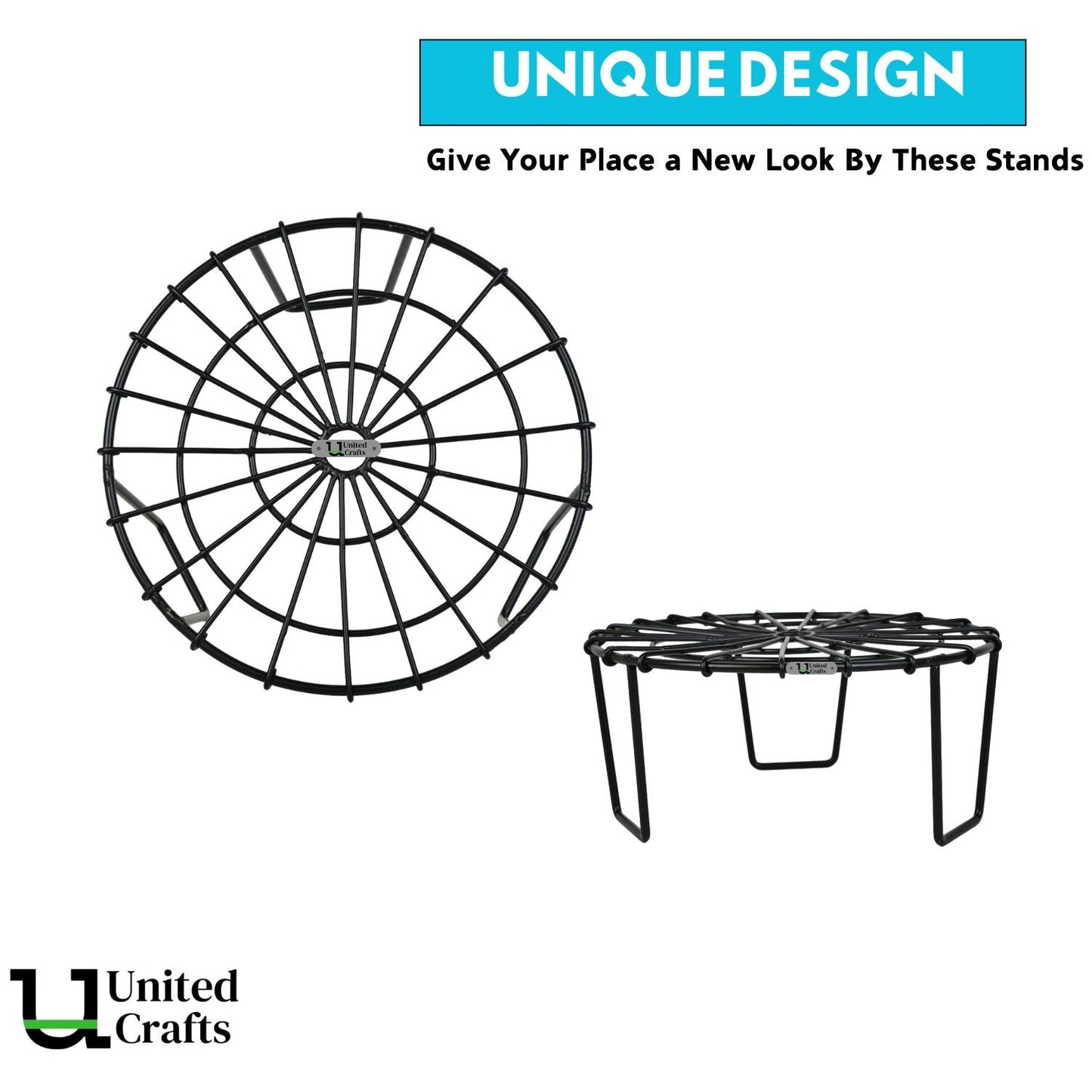 United Crafts Web Pots Stand- Unique & High Quality Stands for Home and Garden