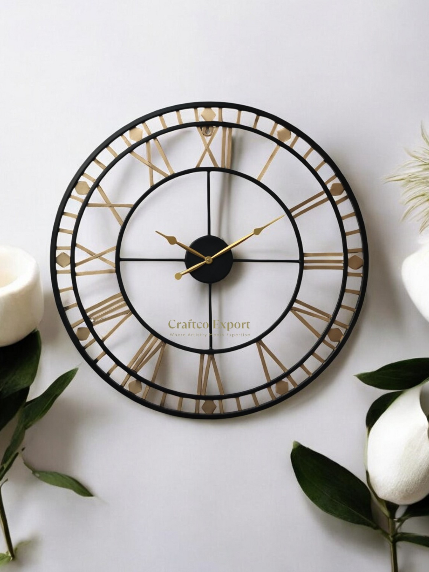 Ahmet Black Metal Wall Clock