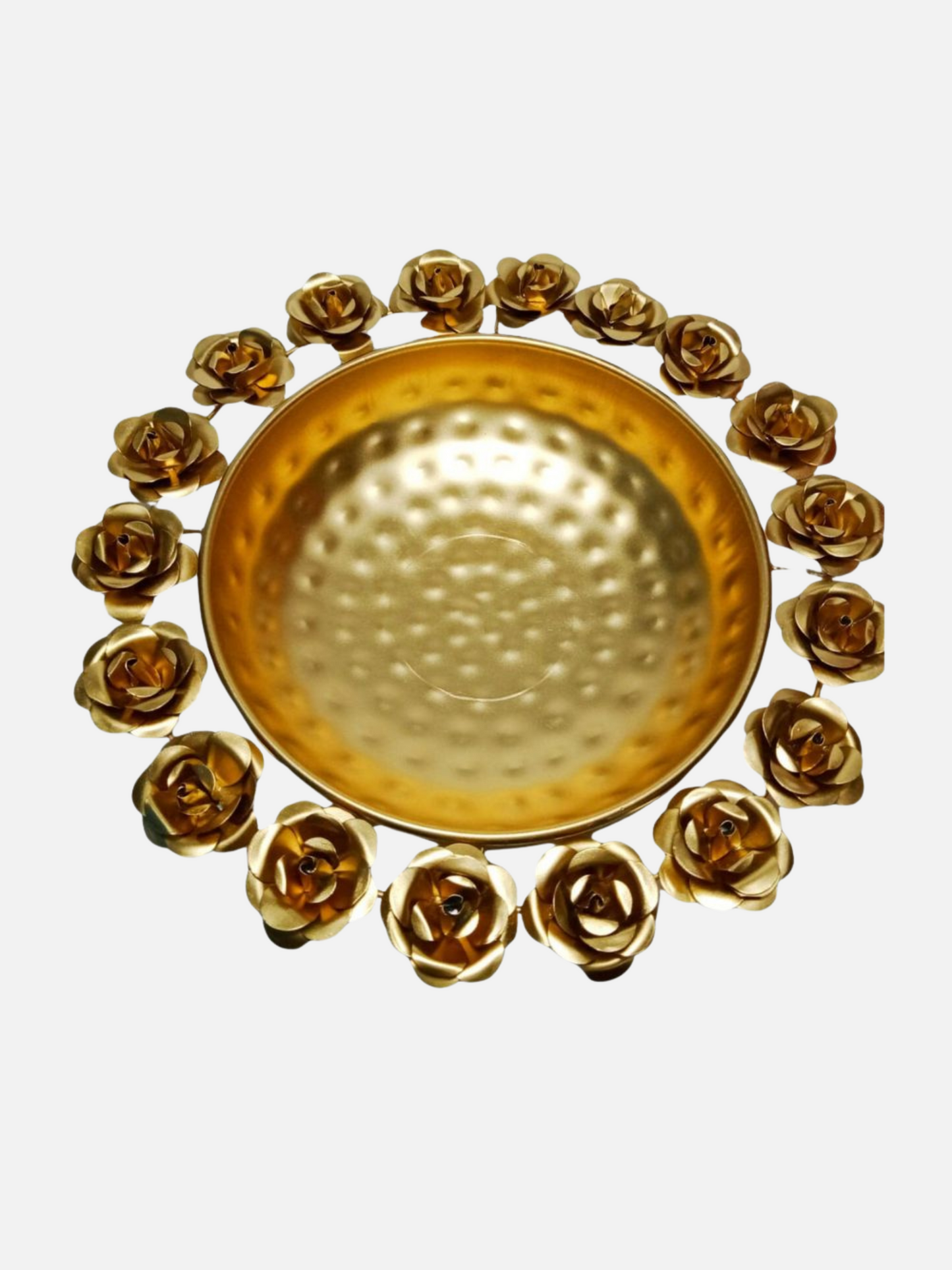 Metal Rose Flower Design Urli-Bowl Pack of 8