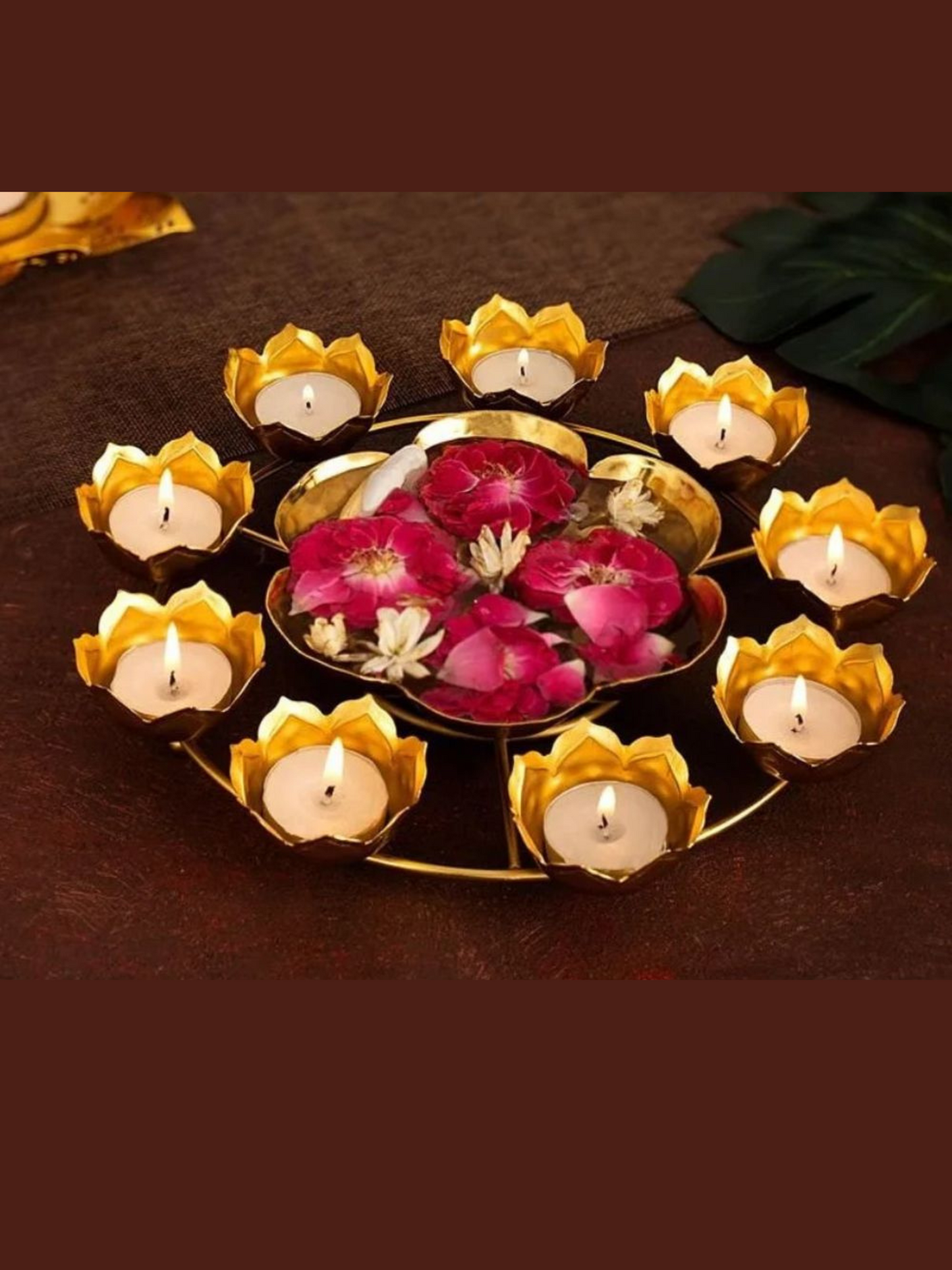 Metal Rangoli Urli Bowl and Tealight Holder Pack of 8