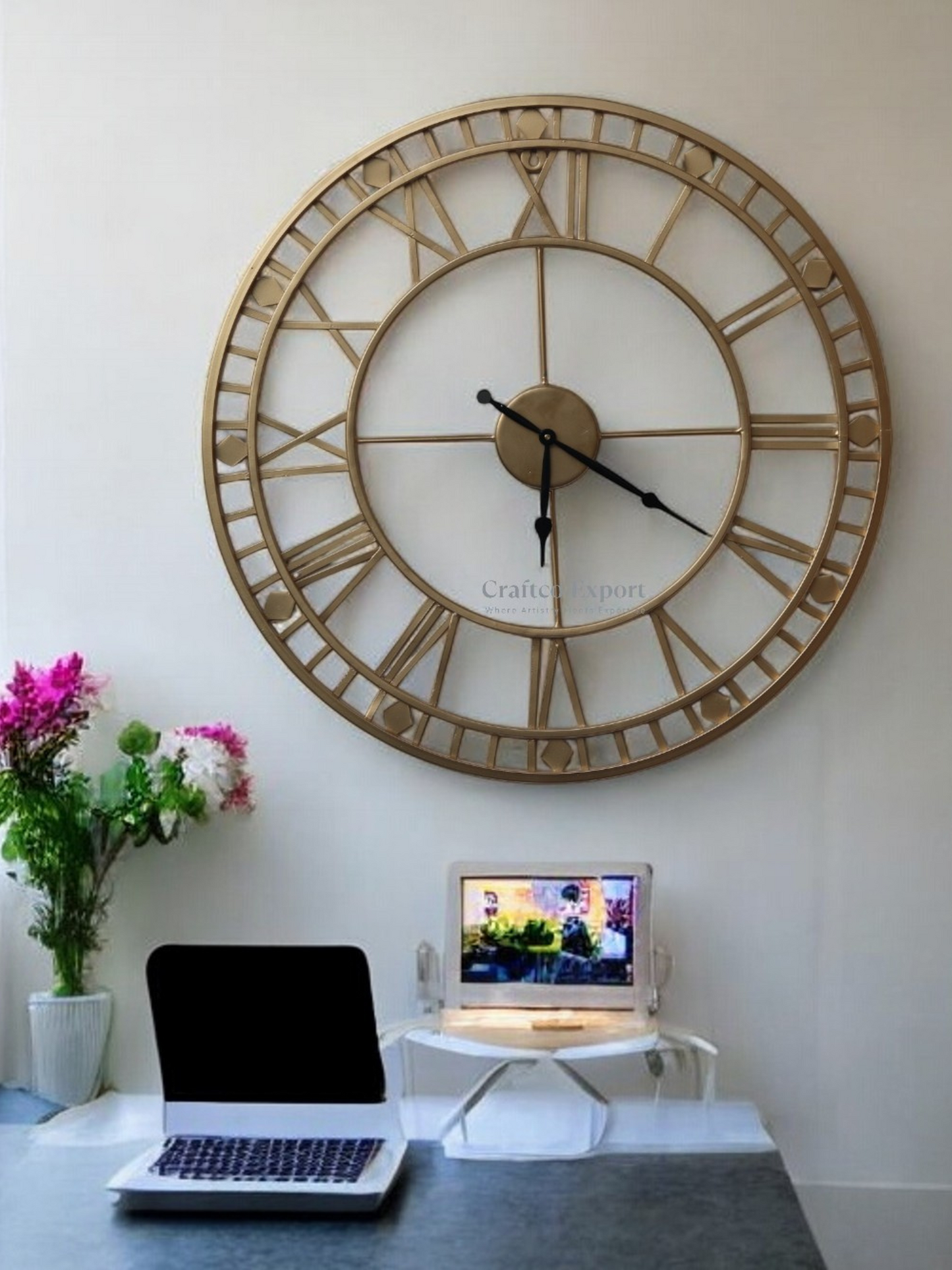 Rustic Roman Brown Clock