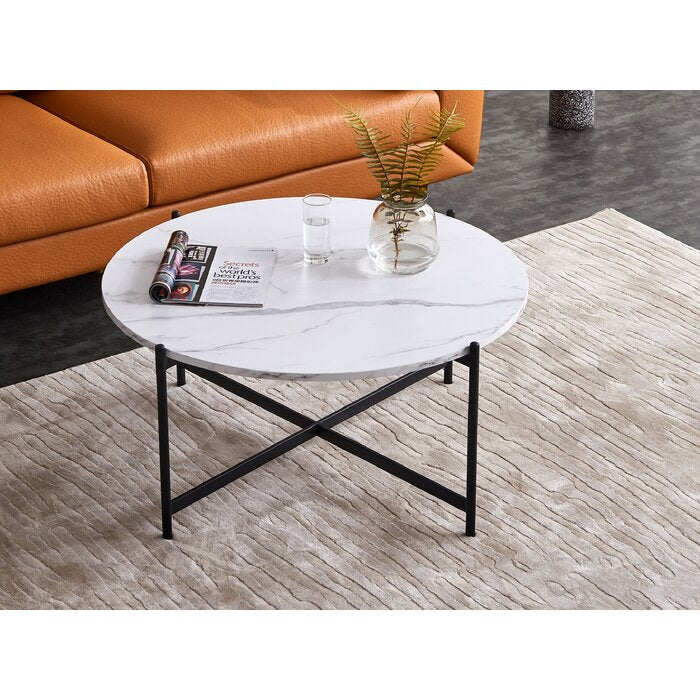 Black cross leg coffee table