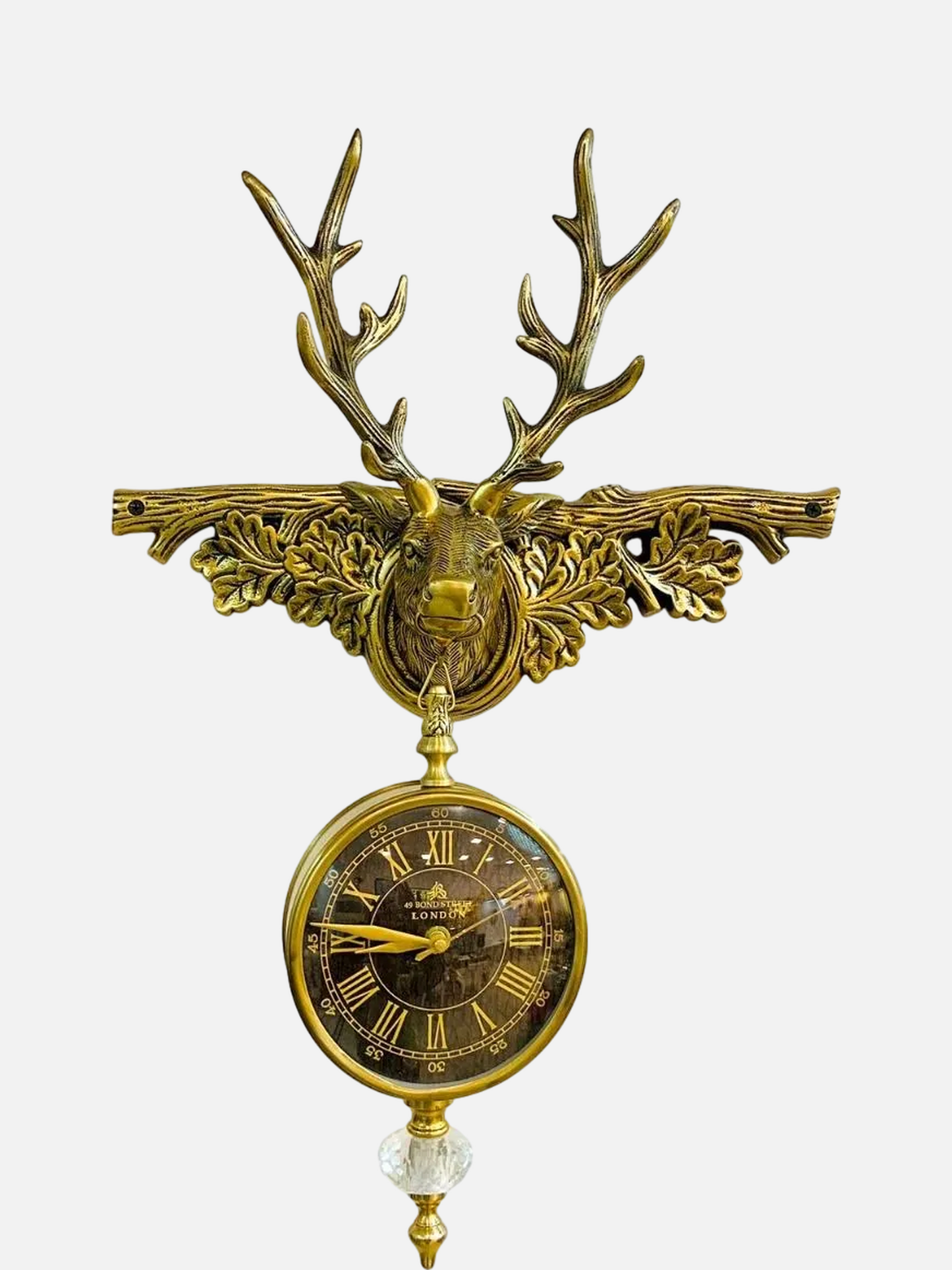 Antique Hanging Reindeer Head Wall Clock