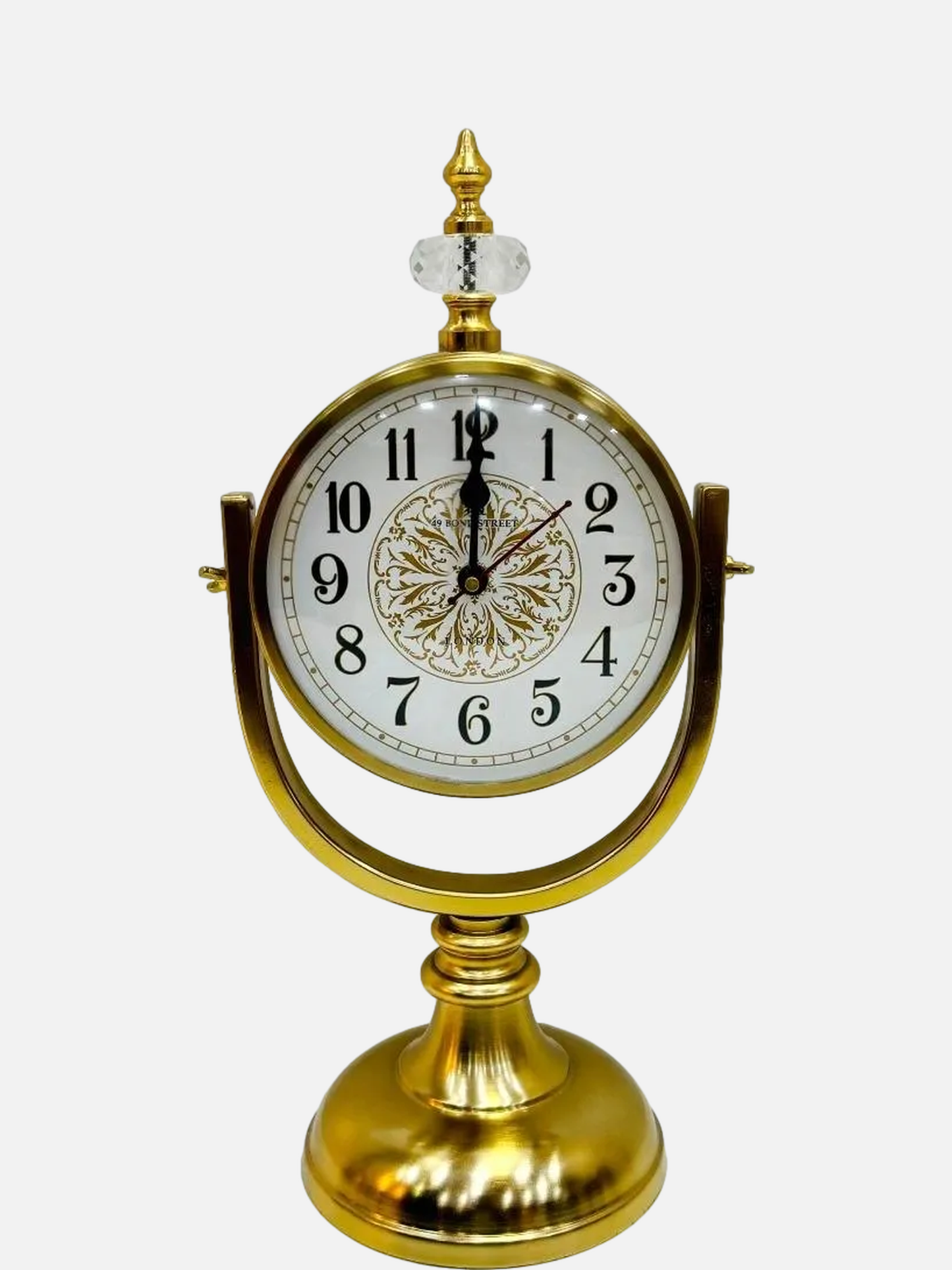 Metal Brass Gold Finish Table Clock