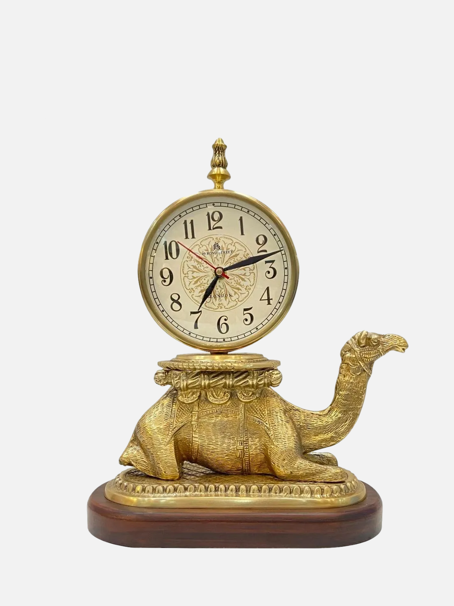 Mid Modern Brass Rounded Camel Shape Table Clock