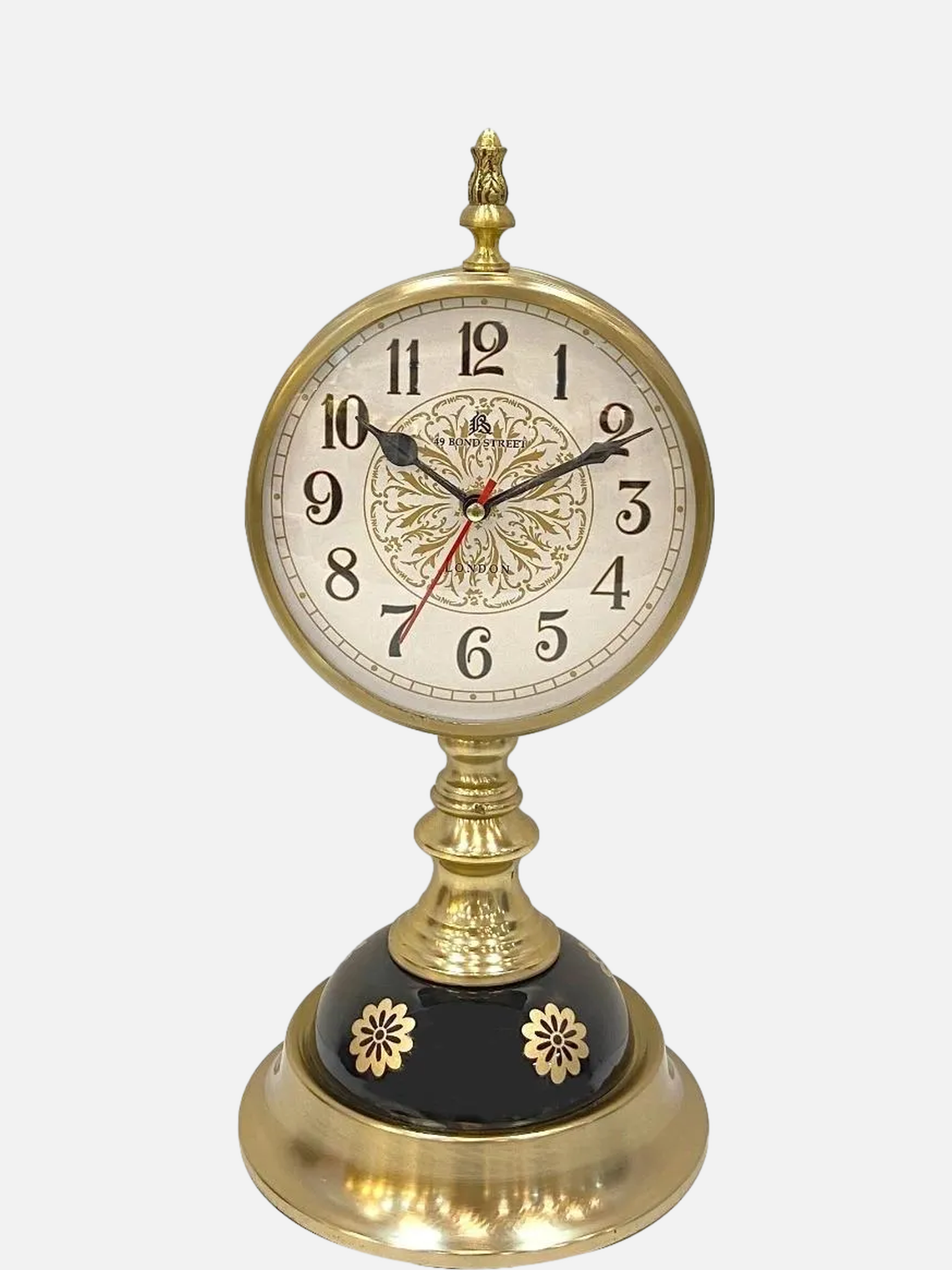 Vintage Metal Desk Clock with Base