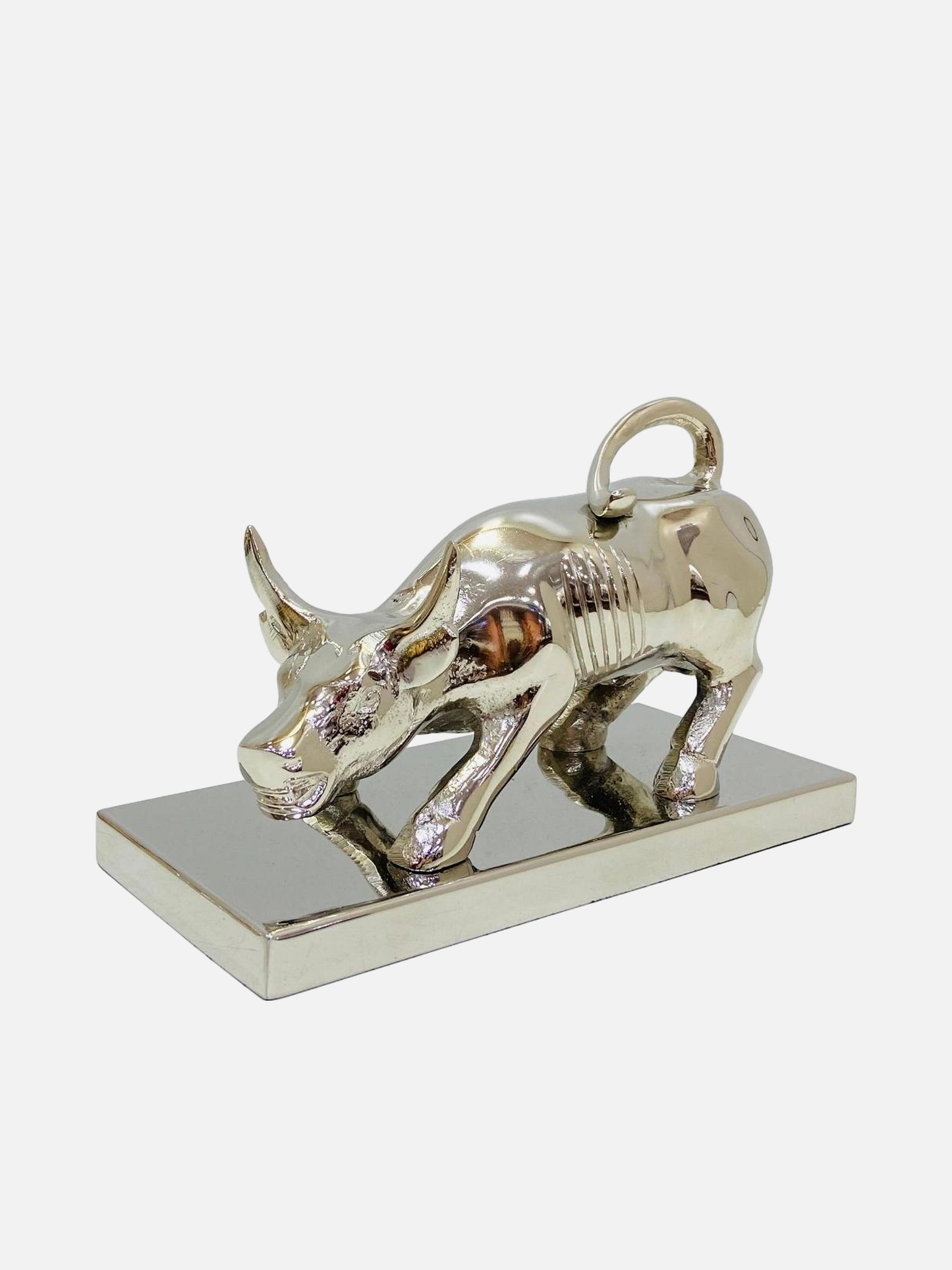 Abstract Bull Silver Design Statue