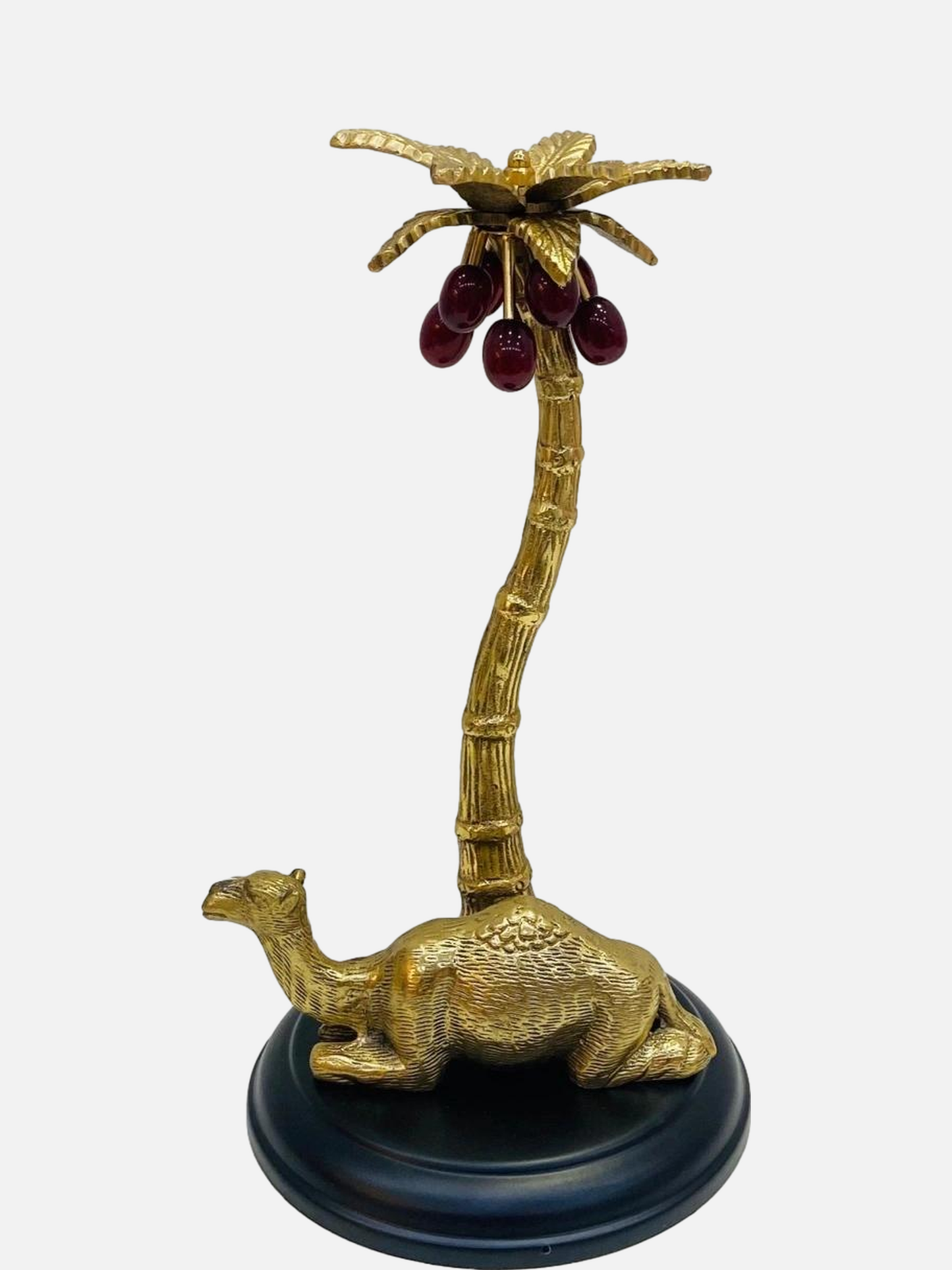 Golden Camel and Palm Tree Sculpture