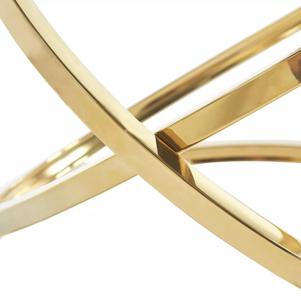 Glass Coffee Table with Golden Chrome Leg Living Room Furniture