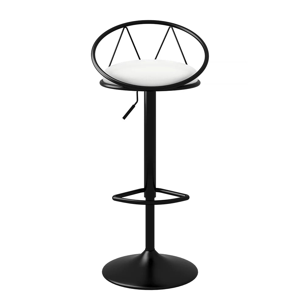 Modern White PU Leather Counter Height Bar Stool (Set of 2) Adjustable Height & Swivel