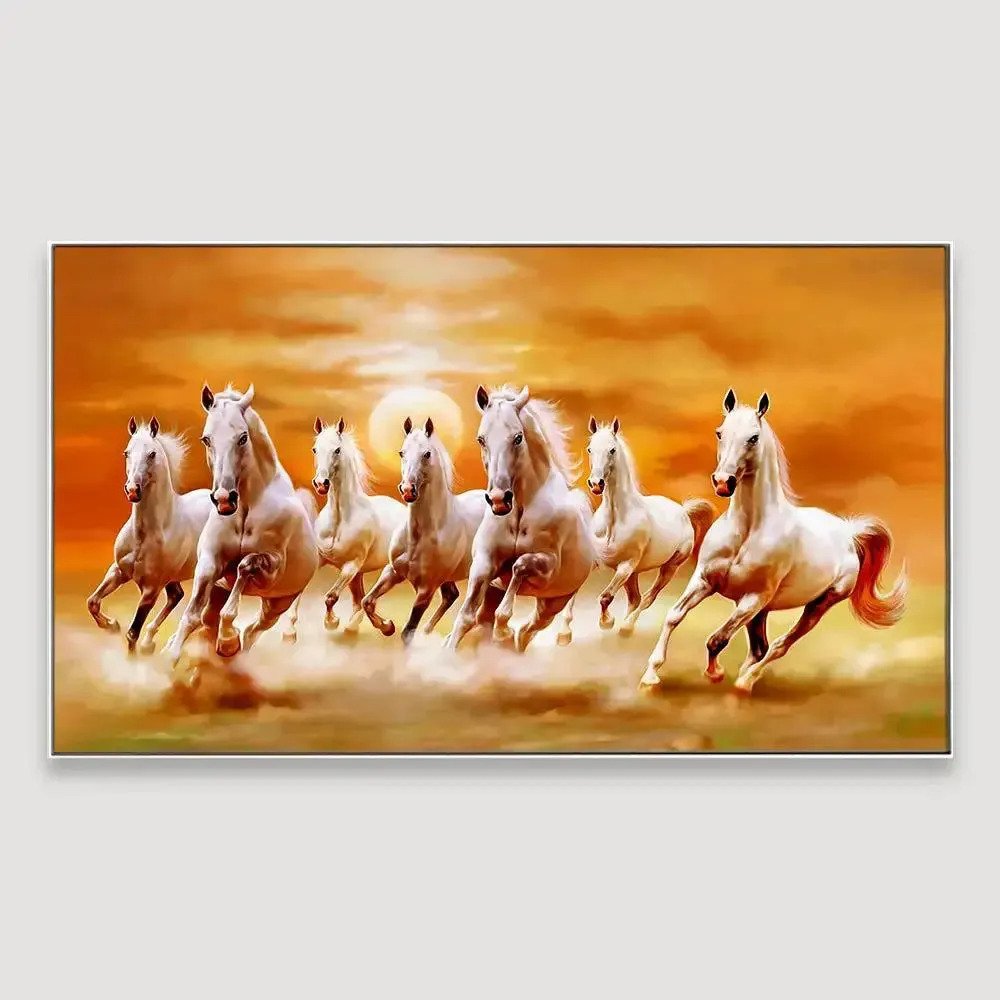 Sunset 7 Horse Wall Painting