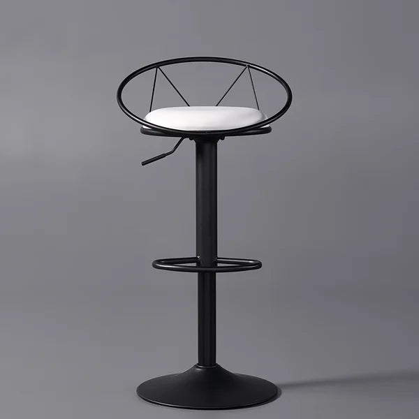 Modern White PU Leather Counter Height Bar Stool (Set of 2) Adjustable Height & Swivel