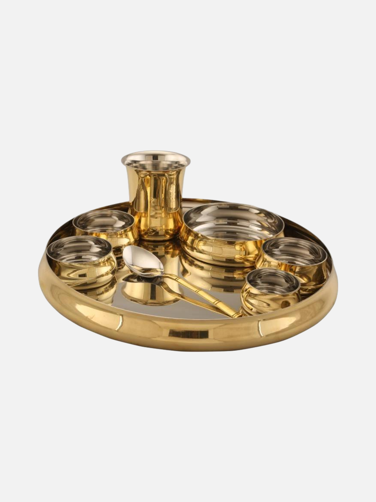 8-Piece Brass Steel Thali Set