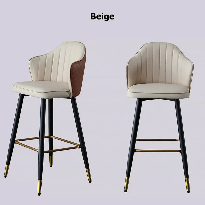 Modern Bar Stool Height Upholstered Chair with PU Leather
