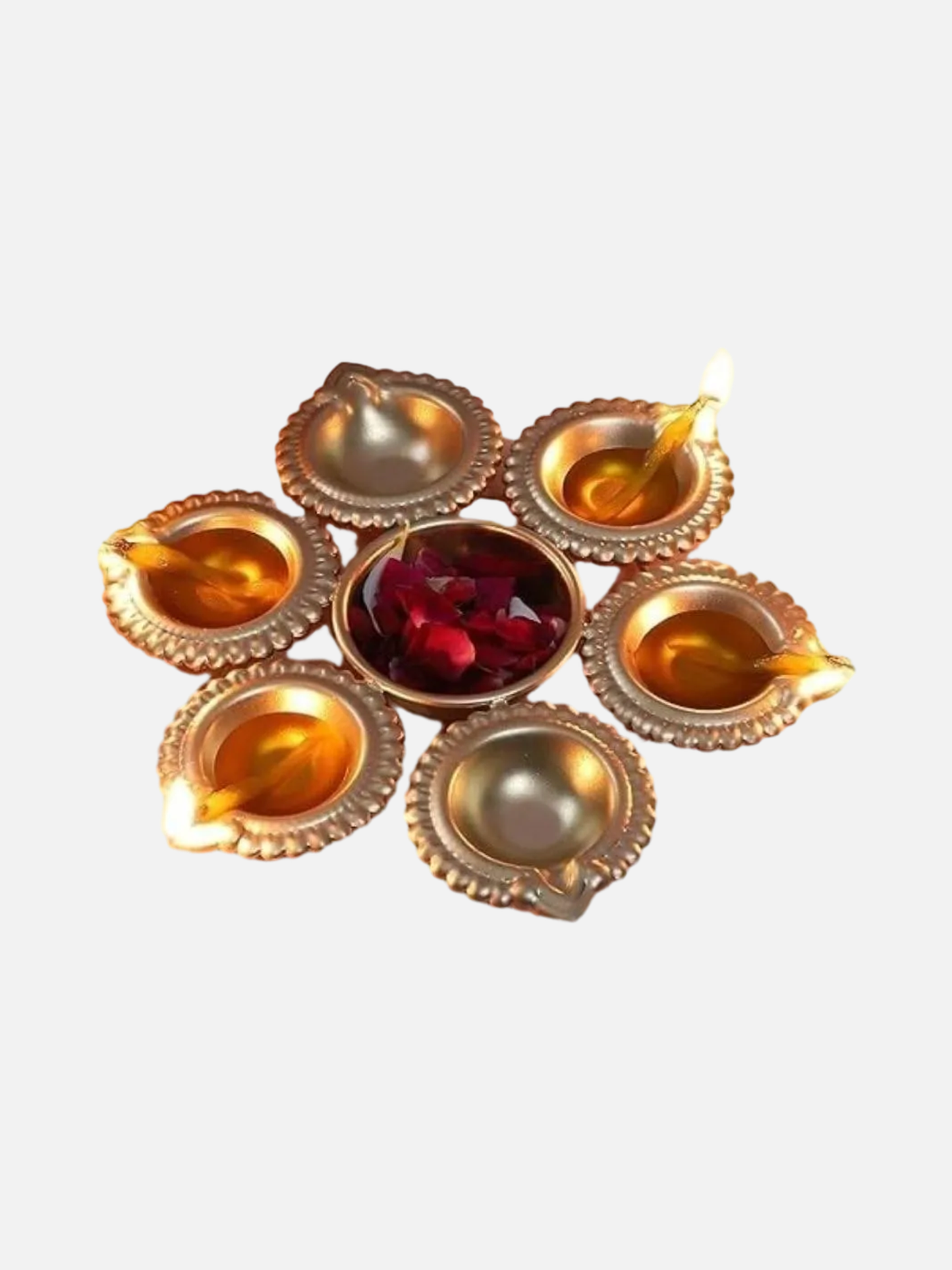 6 Diyas Metal Urli Pack of 6