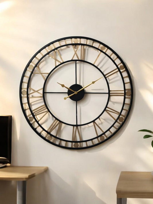 Ahmet Black Metal Wall Clock