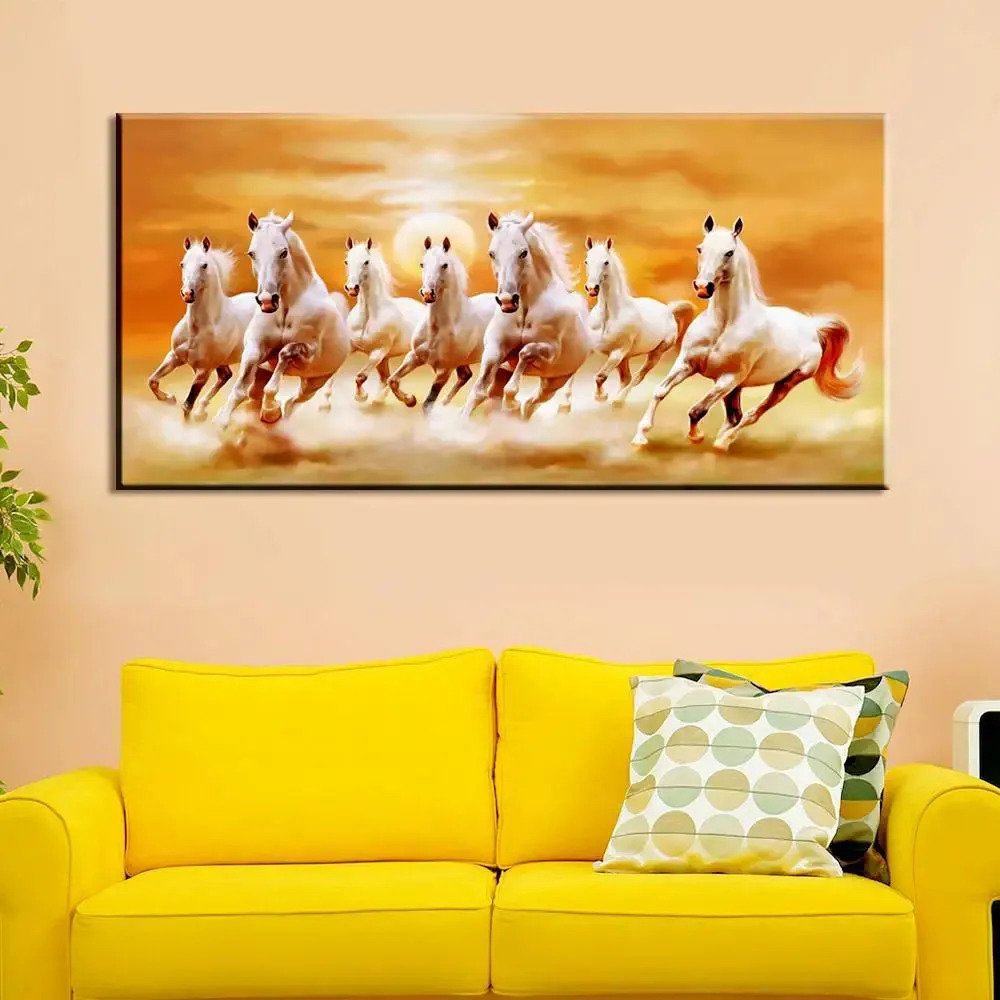 Sunset 7 Horse Wall Painting