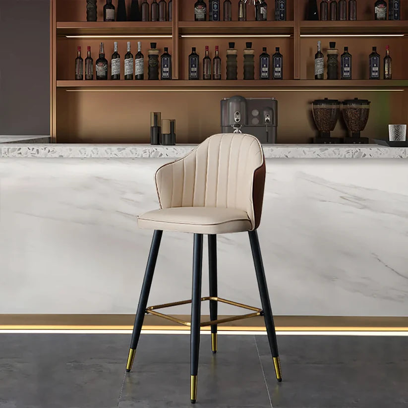 Modern Bar Stool Height Upholstered Chair with PU Leather