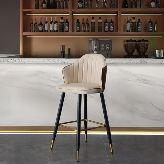Modern Bar Stool Height Upholstered Chair with PU Leather